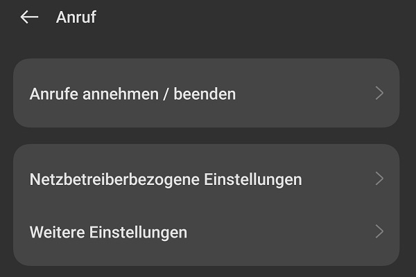 Rufumleitung Android Einstellungen