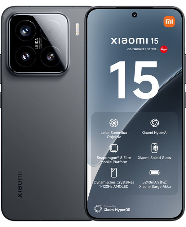 Das Xiaomi 15 in der Ansicht von hinten und vorne